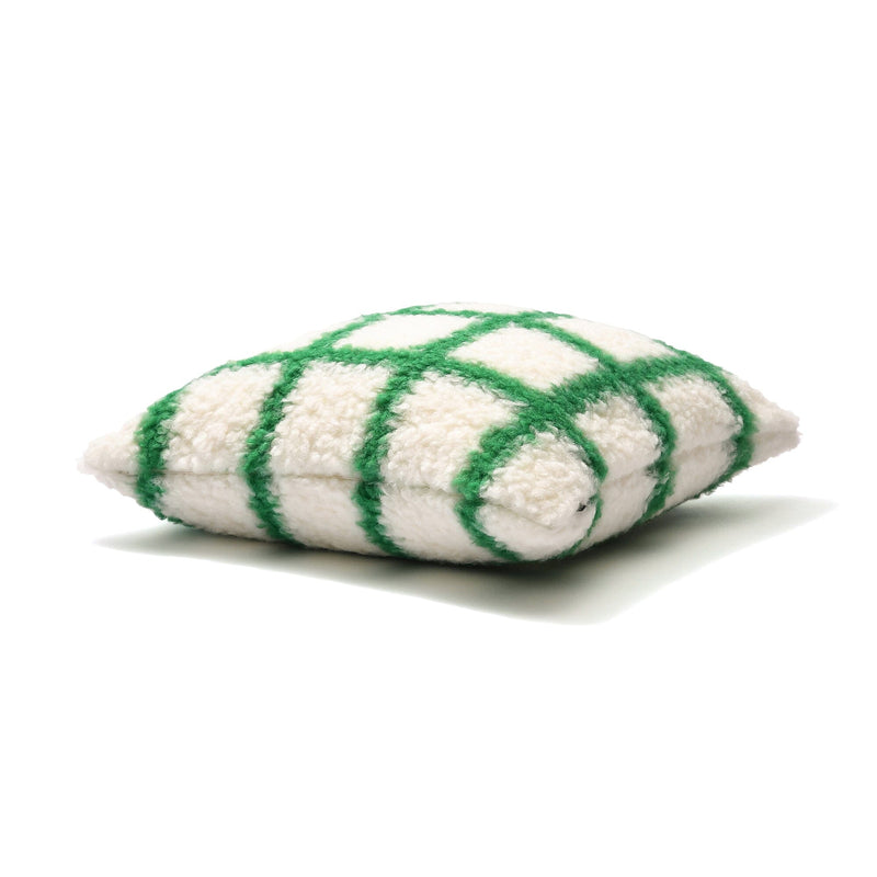 Check Boa Cushion Cover 450 X 450 White X Green