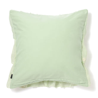 Flower Emb Frill Cushion Cover 450 X 450 Light Green