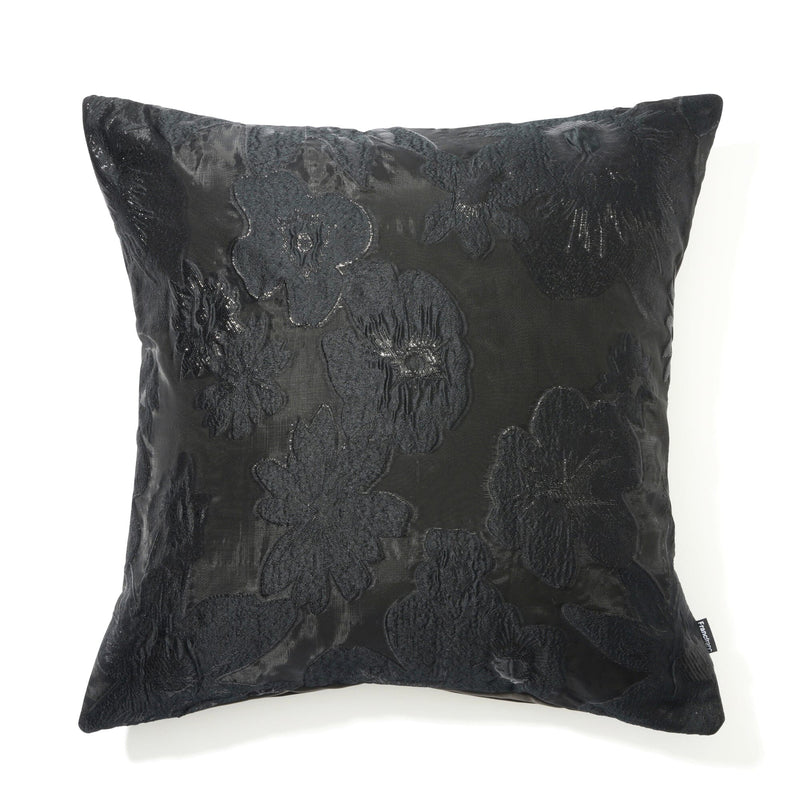 Jq Flower B Cushion Cover 450 X 450 Black