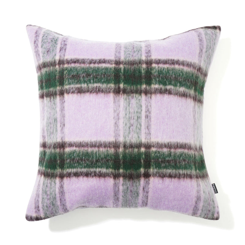 Mohair-Like Check Cushion Cover 450 X 450 Purple X Green