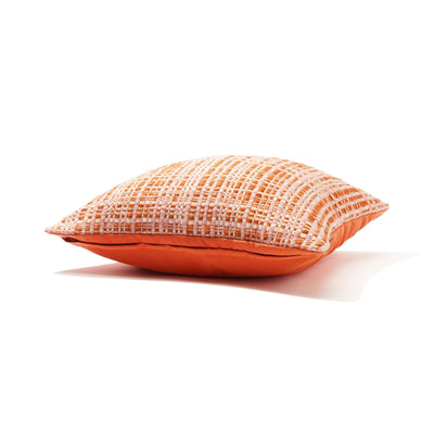 Weave Check Cushion Cover 450 X 450 Orange X Pink