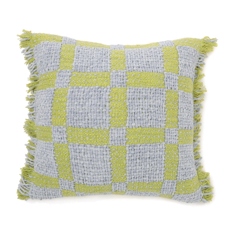 Woven Check Cushion Cover 450 X 450 Green X Blue