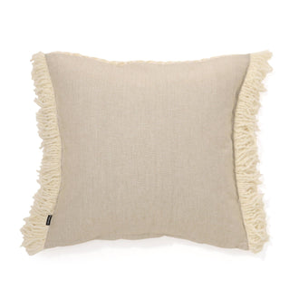 Waffle fringe cushion cover 450 x 450 ivory