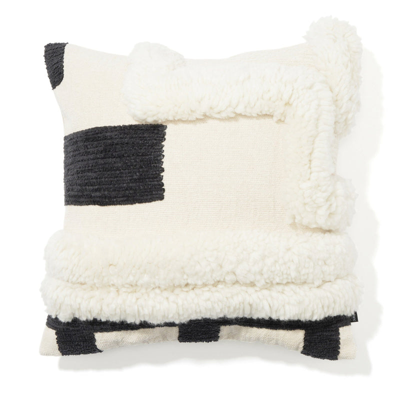 Object Tufted Cushion Cover 450 x 450 White x Black