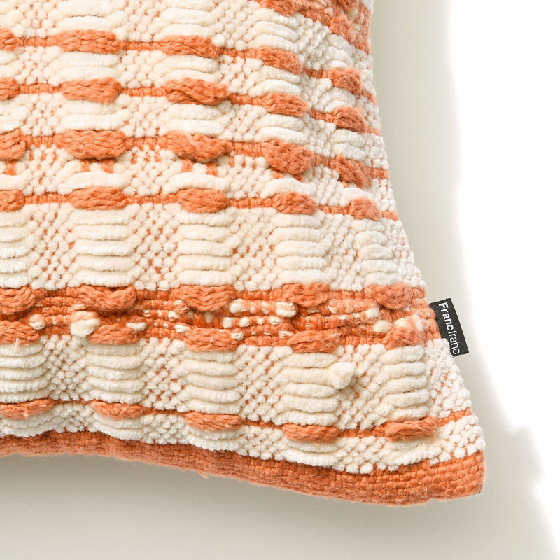 Weave Border Cushion Cover 450 x 450 Ivory x Orange