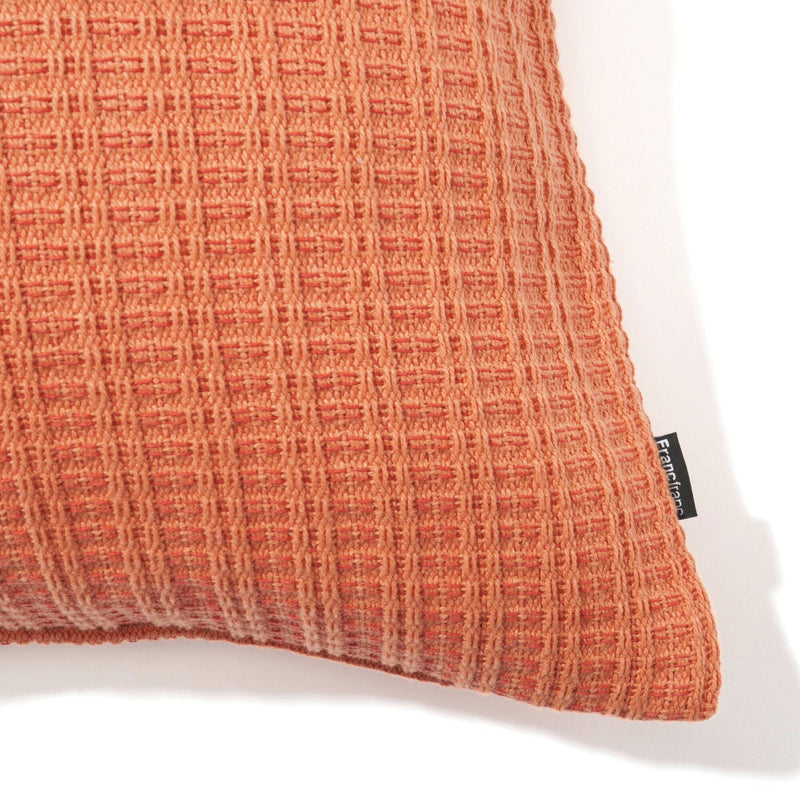 Weave check cushion cover 450 x 450 orange