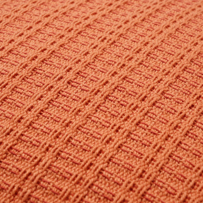 Woven Check Cushion Cover 450 X 450 Orange