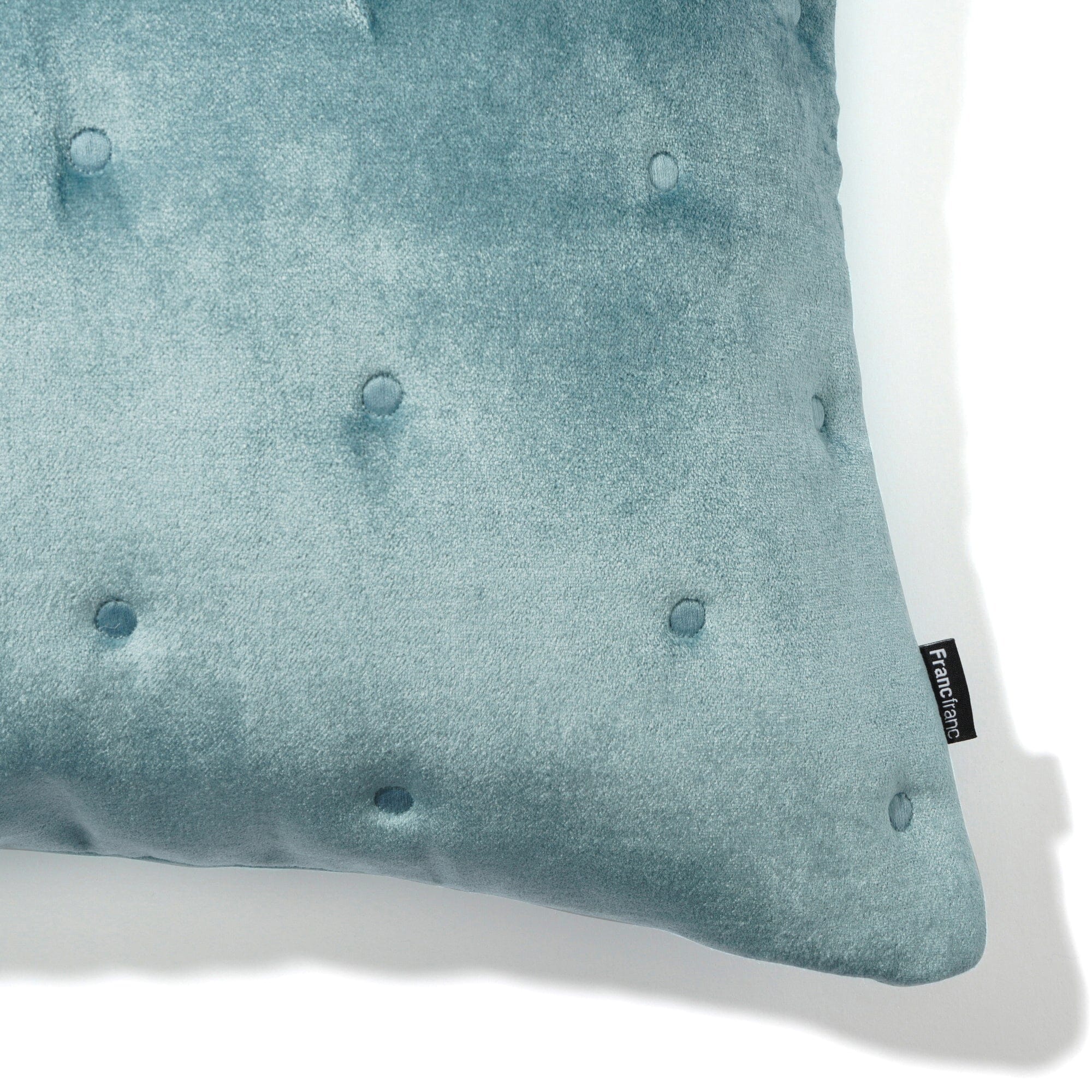 Velvet dot cushion cover 450 x 450 Blue