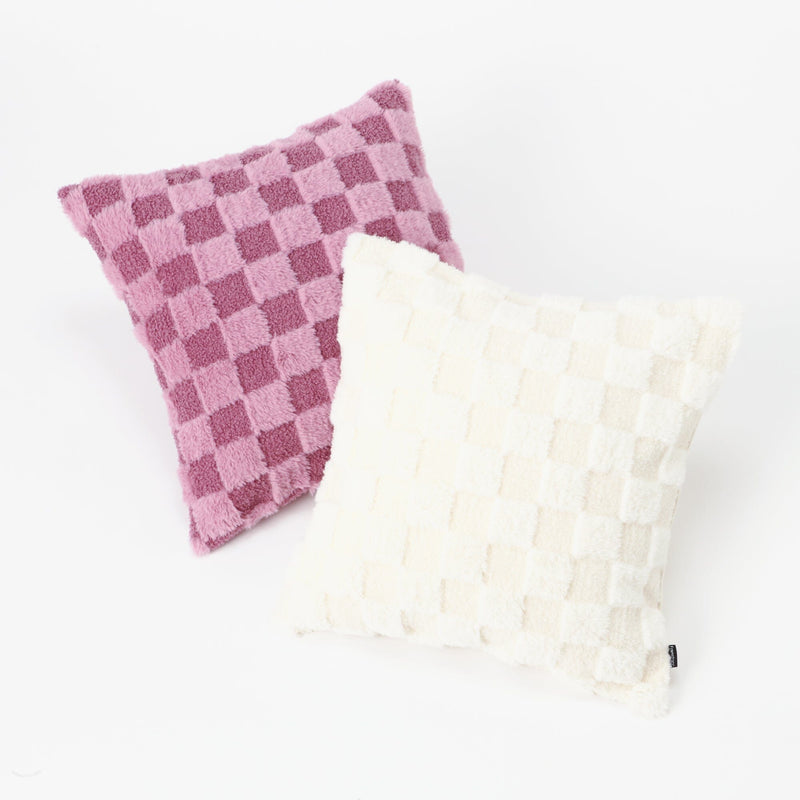 Checkerboard Cushion Cover 450 X 450 Purple