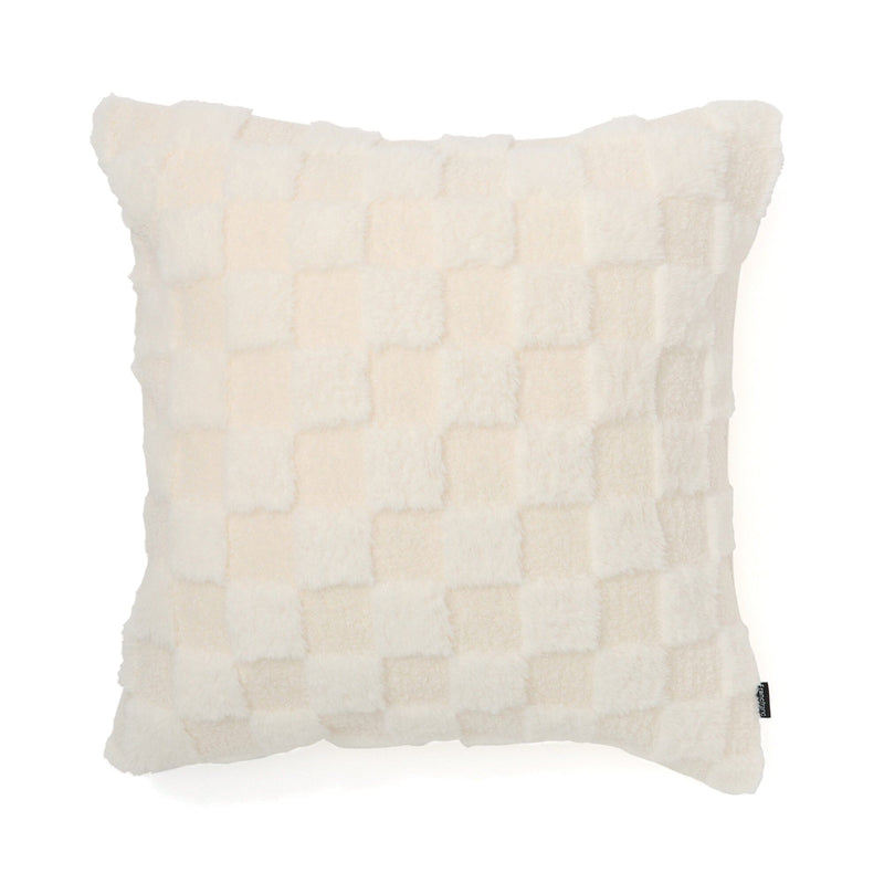 Checkerboard Cushion Cover 450 X 450 White