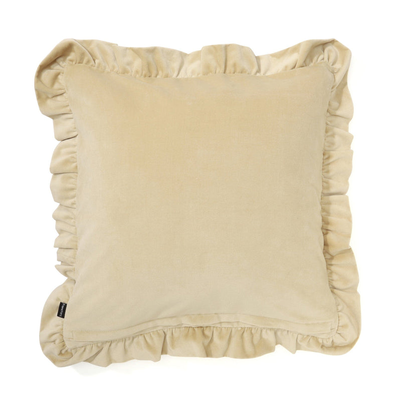 Emb Flower Frill Cushion Cover 450 X 450 Beige