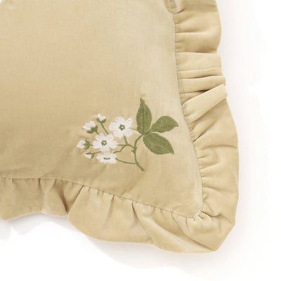 Emb Flower Frill Cushion Cover 450 X 450 Beige