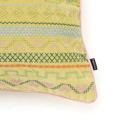 Ethnic Emb Cushion Cover 450 X 450 Yellow