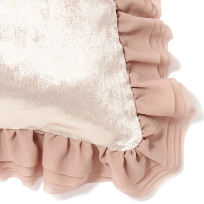 Velvet Ruffle Cushion Cover 450 X 450 Pink