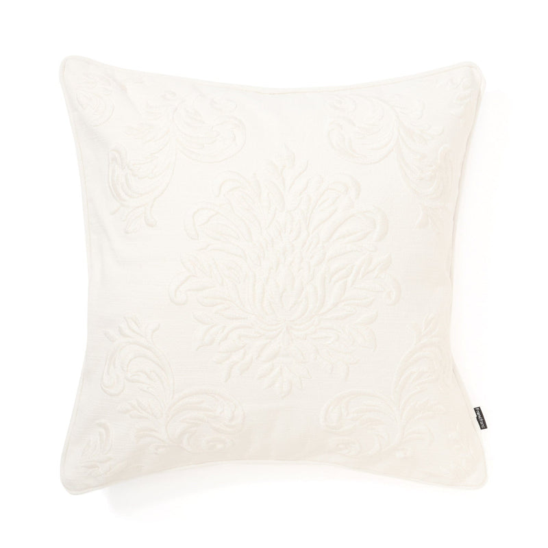 Emb Ornament D Cushion Cover 450 X 450 White