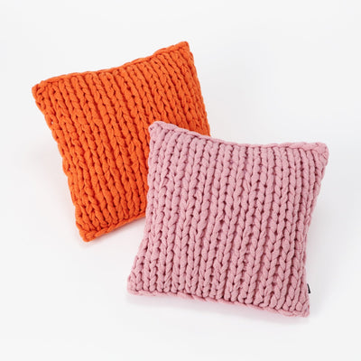 Chunky Knit Cushion Cover 450 X 450 Pink