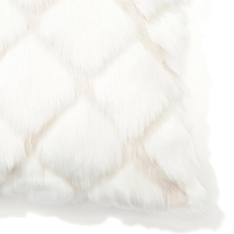 Fur Q Cushion Cover 450 X 450 White X Ivory