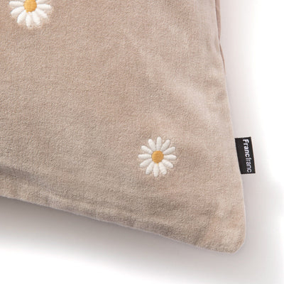 Emb Flower Cushion Cover 450 X 450 Beige