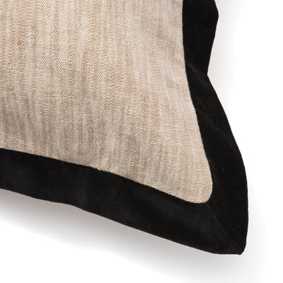 Velvet Flange Cushion Cover 600 X 600 Natural