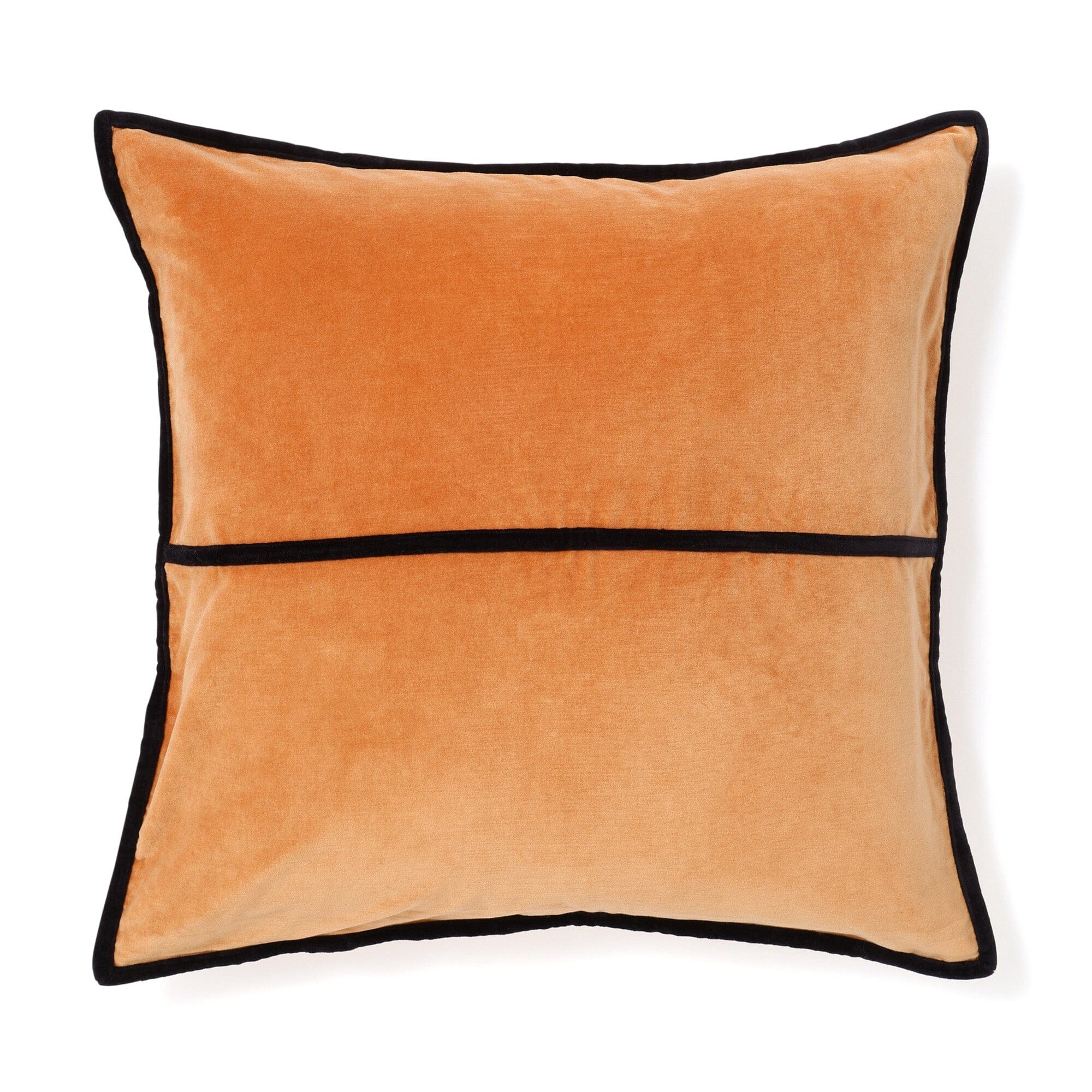 Velvet Line Cushion Cover 600 X 600 Orange