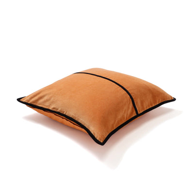 Velvet Line Cushion Cover 600 X 600 Orange