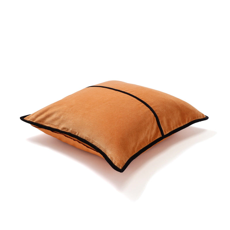 Velvet Line Cushion Cover 600 X 600 Orange