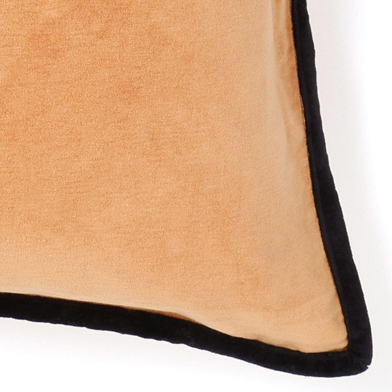 Velvet Line Cushion Cover 600 X 600 Orange