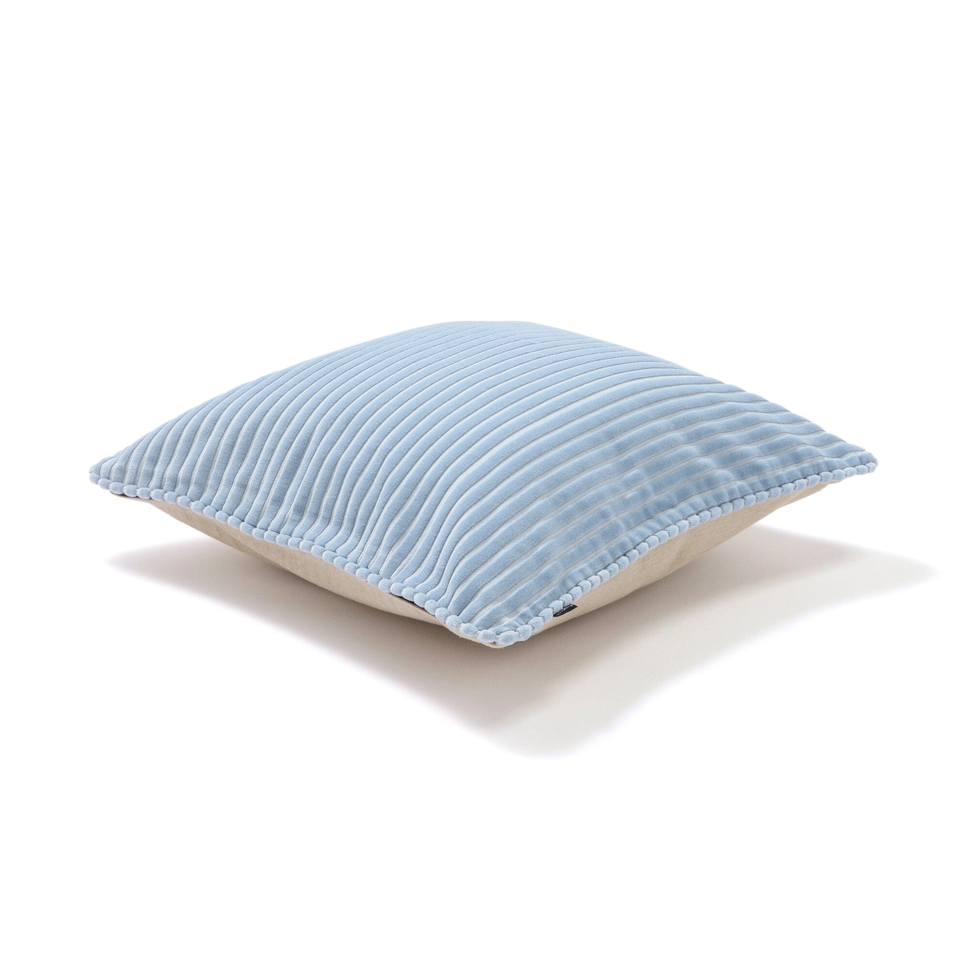 Stripe velvet cushion cover 450 x 450 Blue