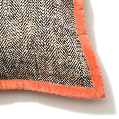 Herringbone Flange cushion cover 450 x 450 Black