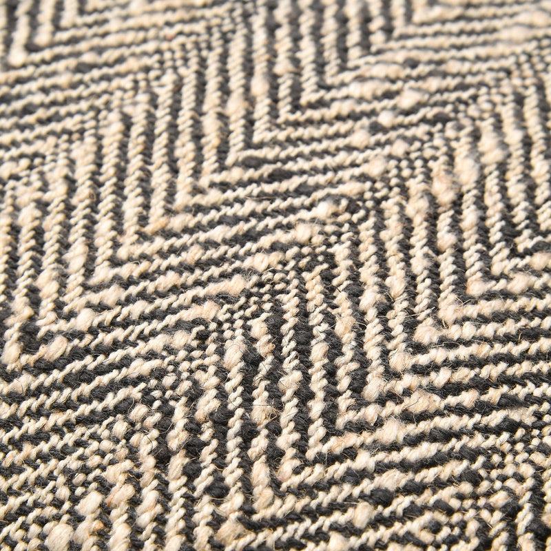 Herringbone Flange cushion cover 450 x 450 Black