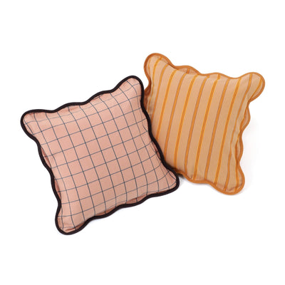 Windowpane Wave Cushion Cover 450 x 450 Orange