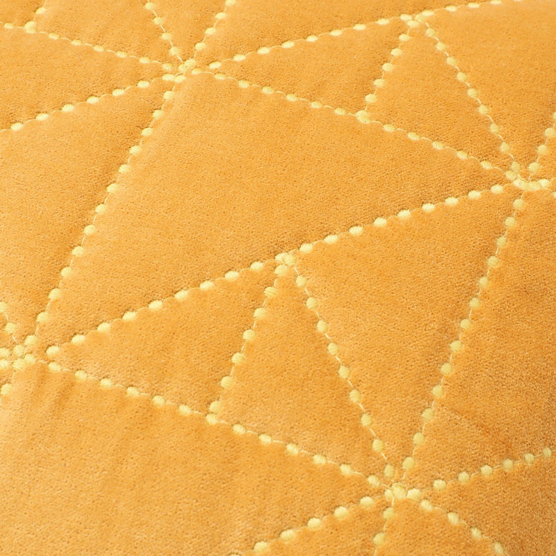 Geometric Quilt Cushion Cover 450 x 450 Yellow