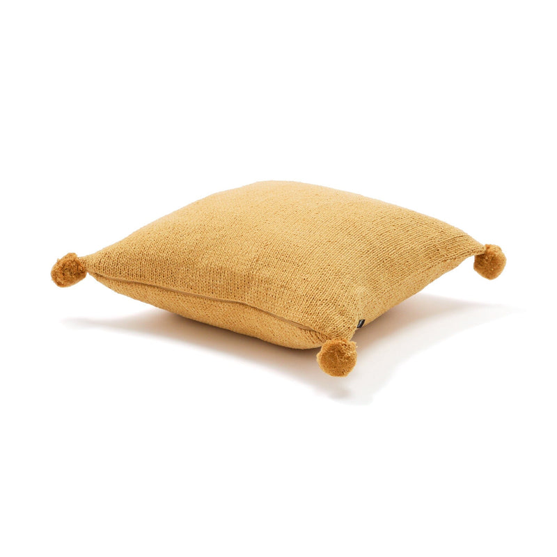Pompon Knit Cushion Cover 450 X 450 Yellow