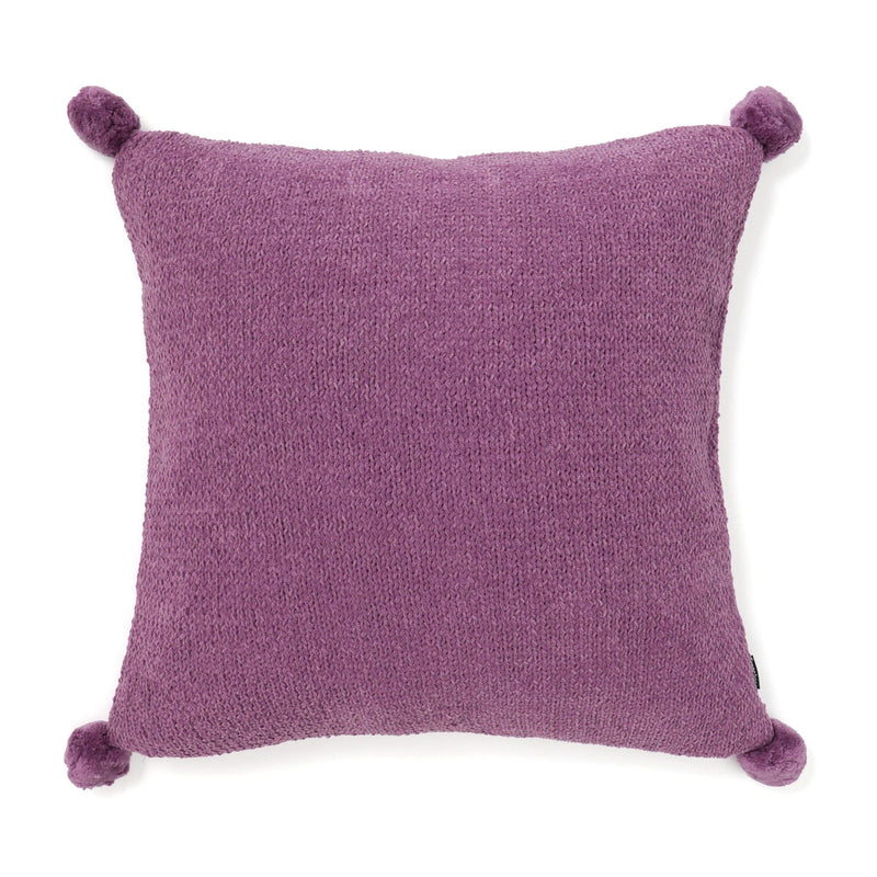 Pompon Knit cushion cover 450 x 450 Purple