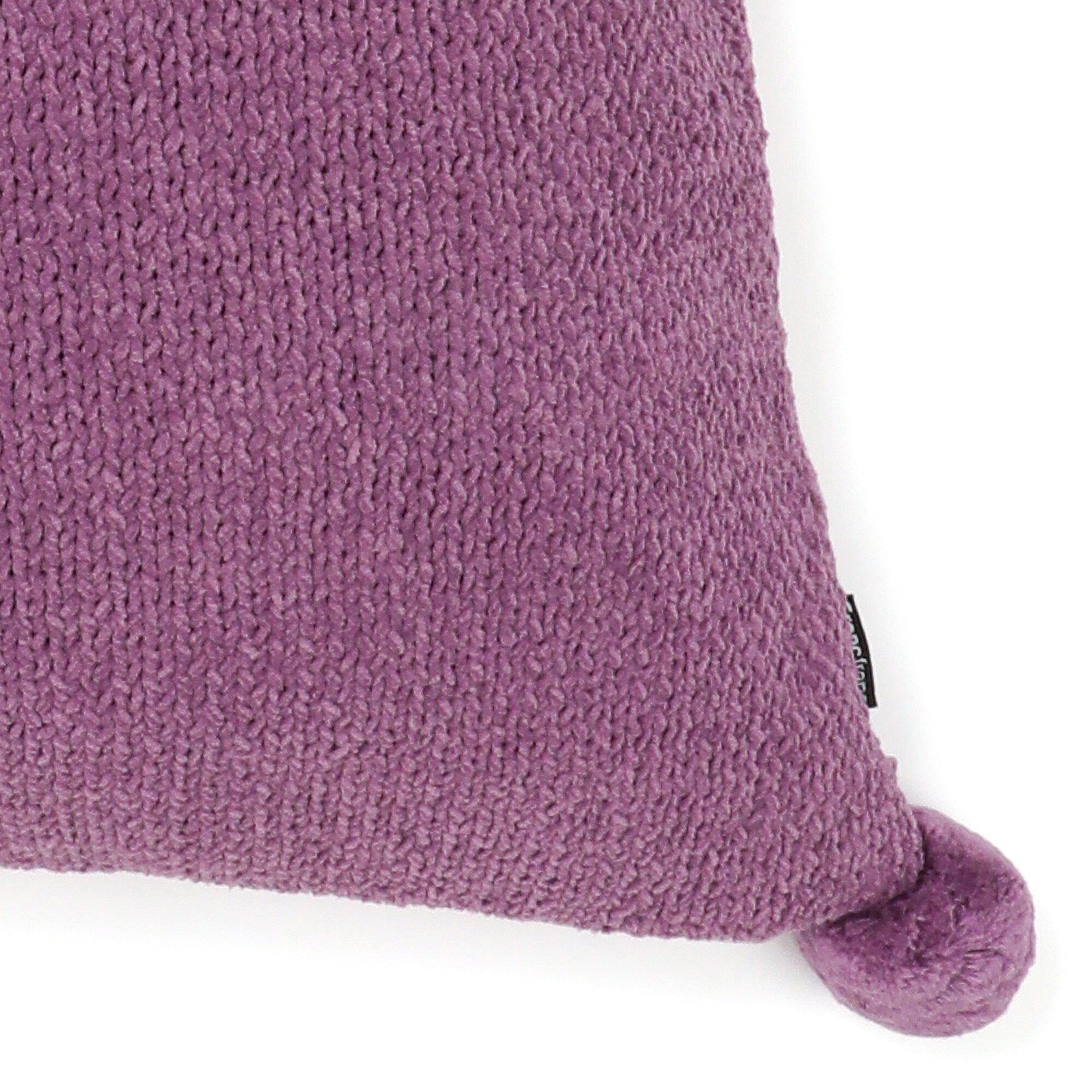 Pompon Knit cushion cover 450 x 450 Purple