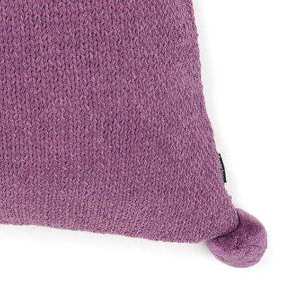 Pompon Knit cushion cover 450 x 450 Purple