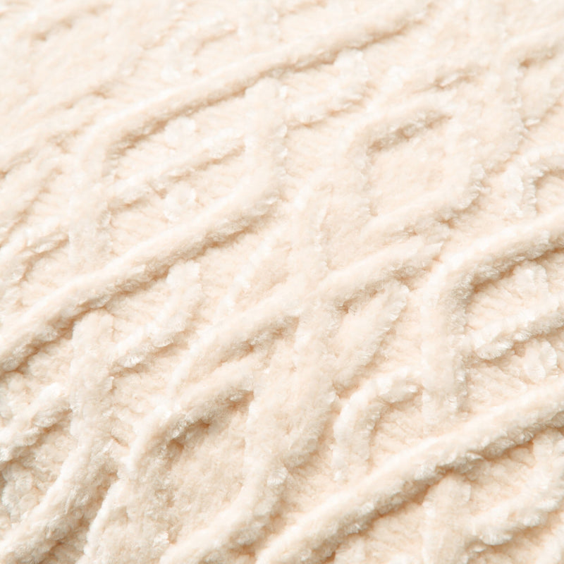 Knit Chenille Cushion Cover 450X450 Ivory