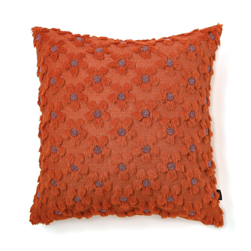 Fur cushion cover 450 x 450 Orange