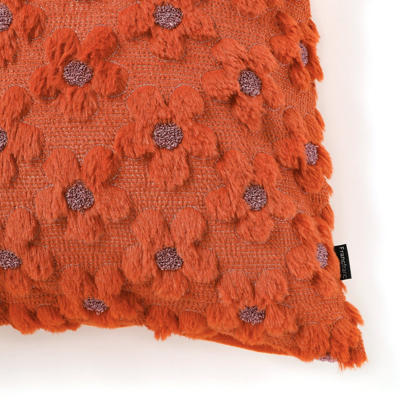 Fur cushion cover 450 x 450 Orange