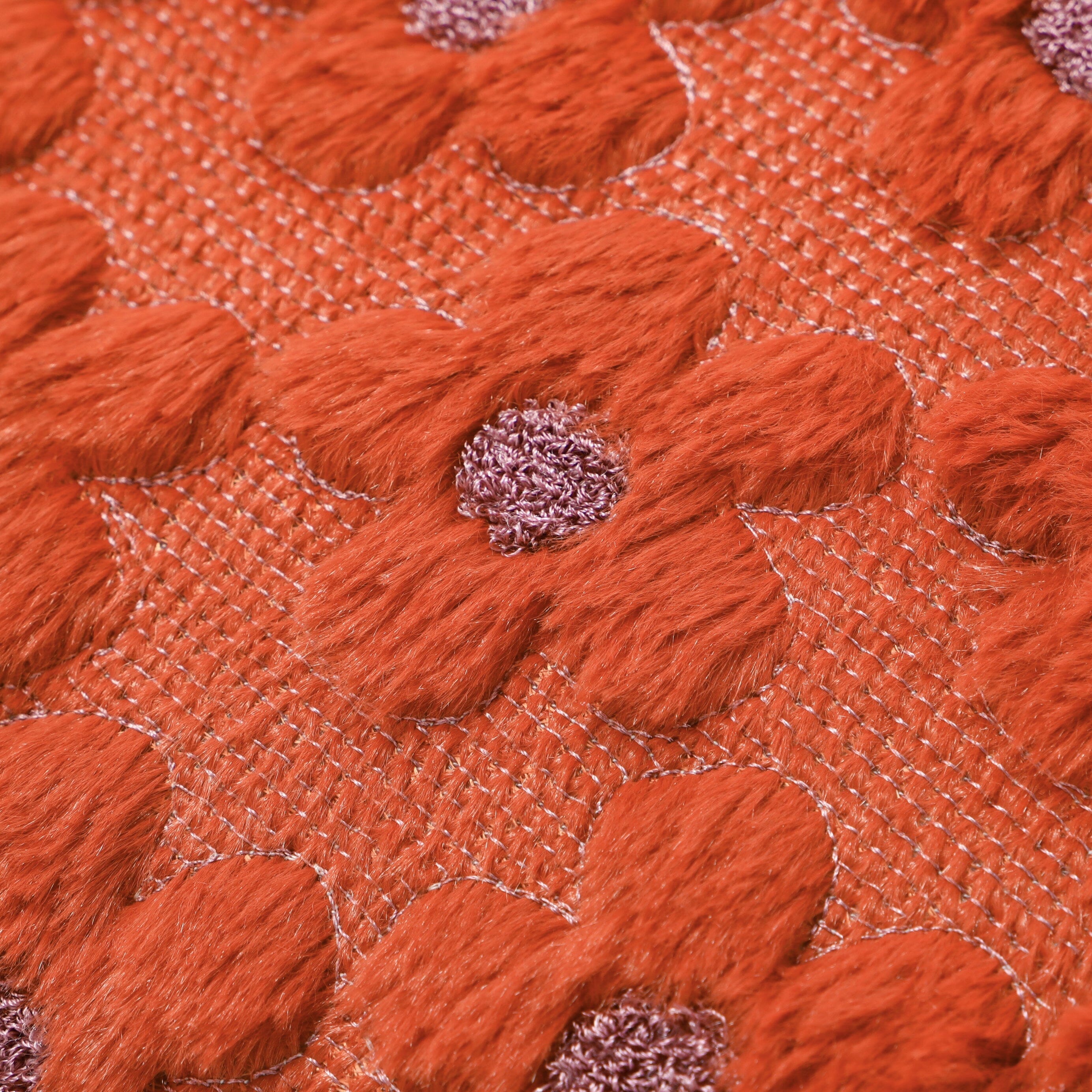 Fur cushion cover 450 x 450 Orange