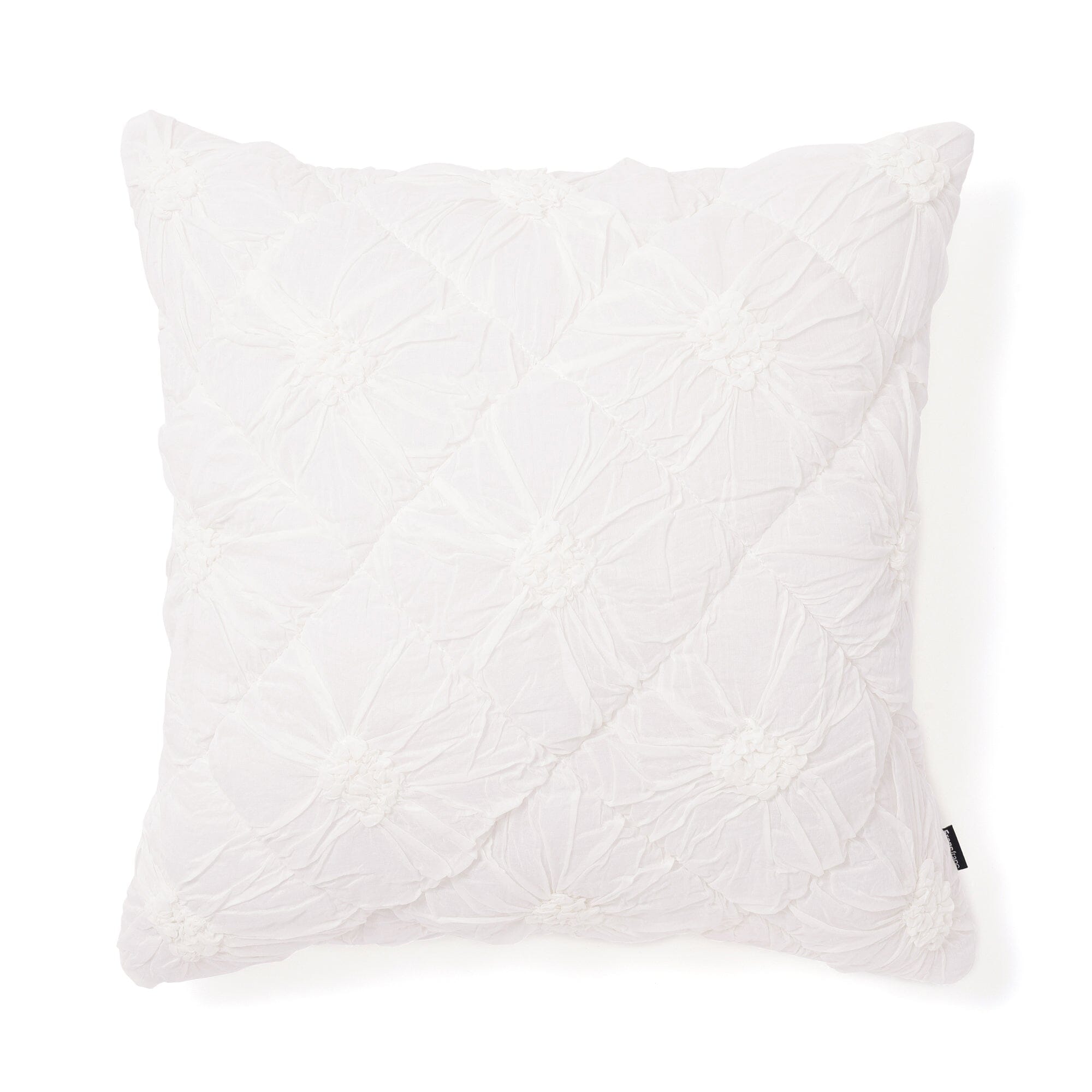 Smocking Flower Cushion Cover 450X450 White