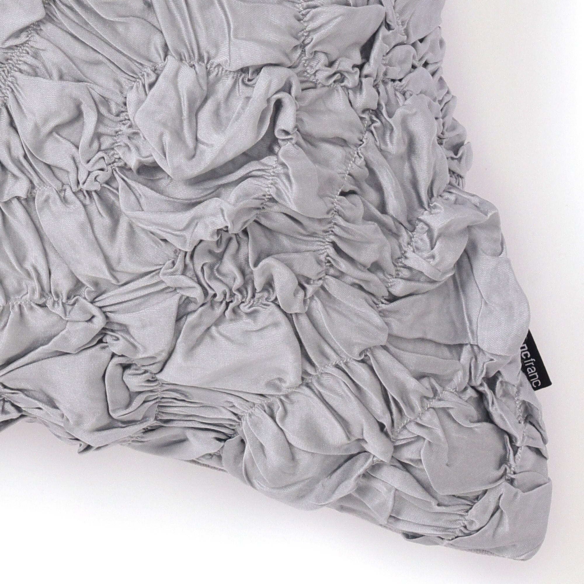 Shiny Smocking Cushion Cover 450X450 Gray