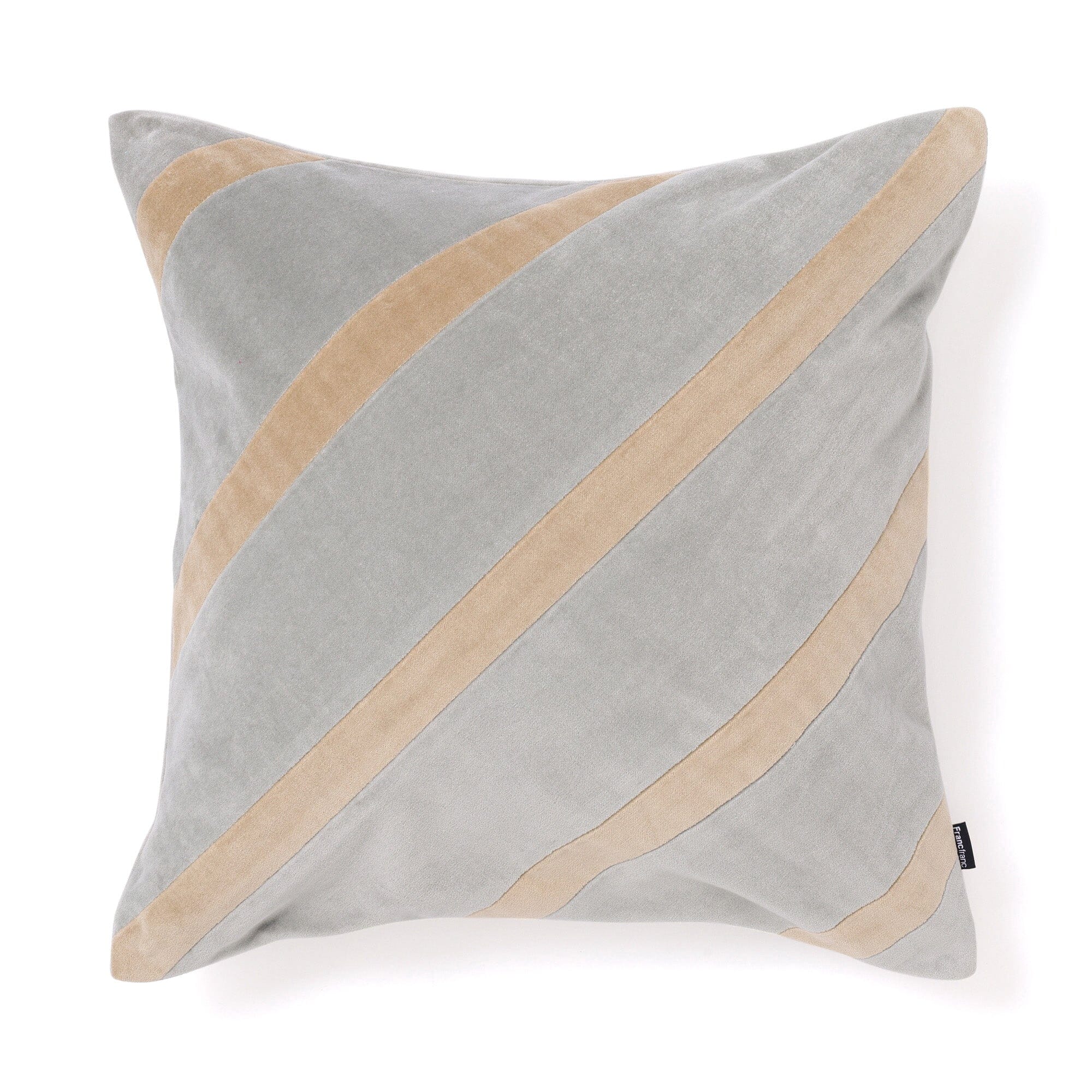 Velvet Stripe Cushion Cover 450X450 Gray X Beige