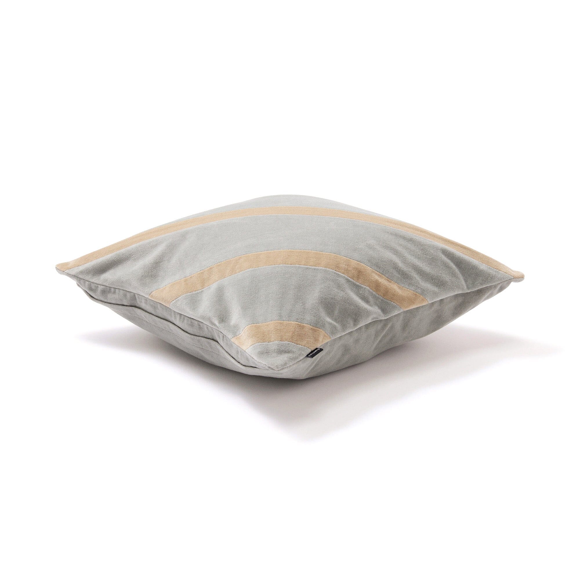 Velvet Stripe Cushion Cover 450X450 Gray X Beige