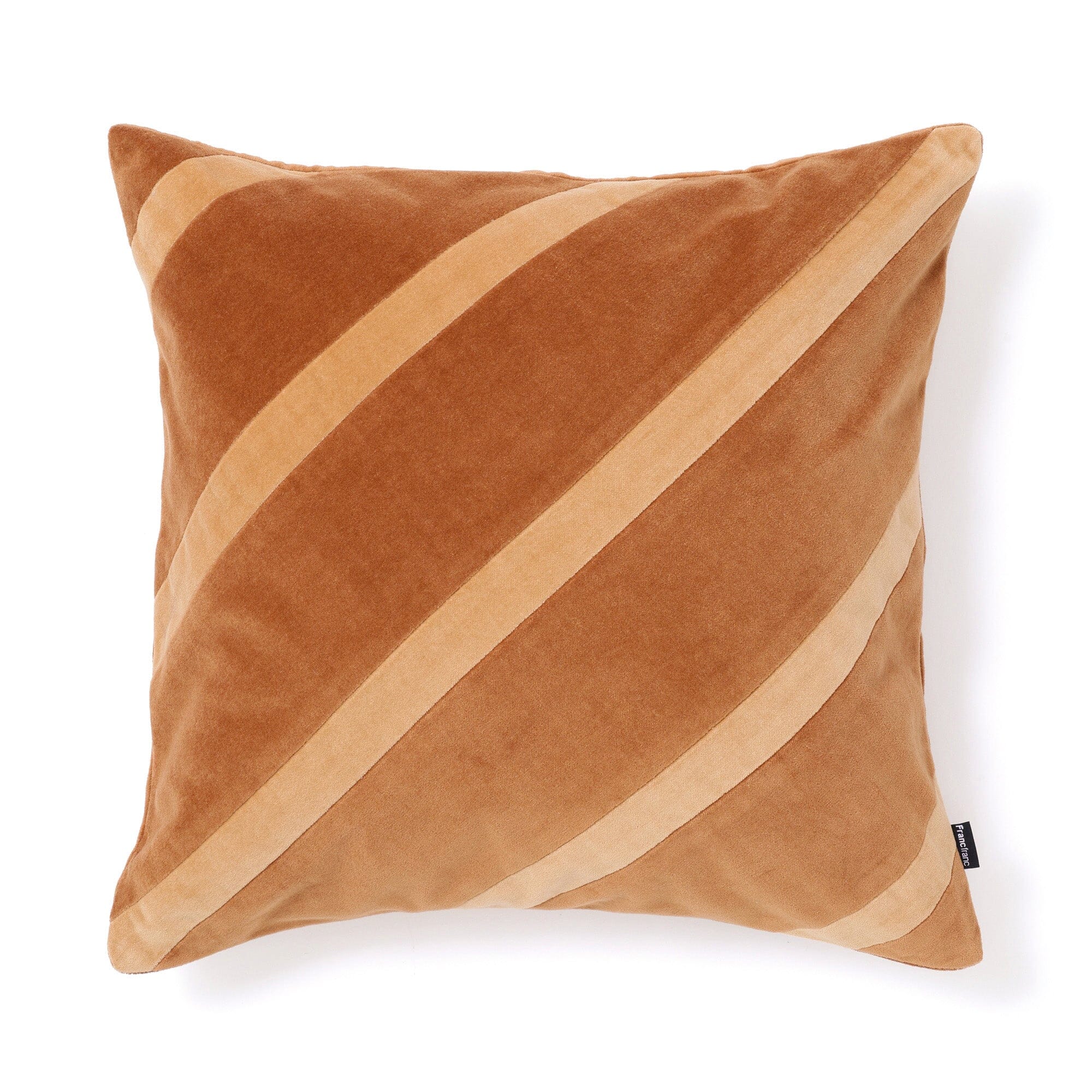 Velvet Stripe Cushion Cover 450X450 Brown X Beige