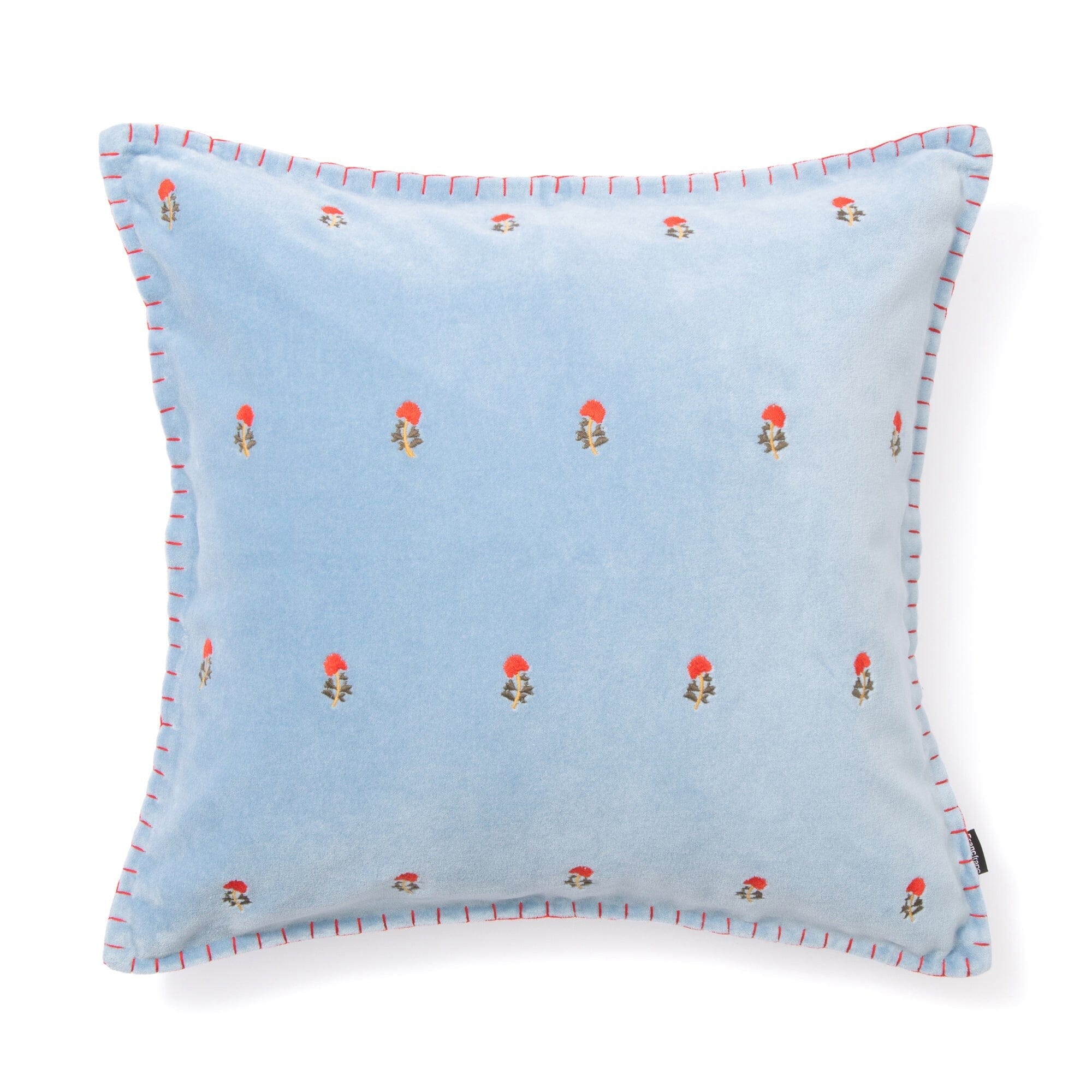 Emb Flower Cushion Cover 450X450 Blue