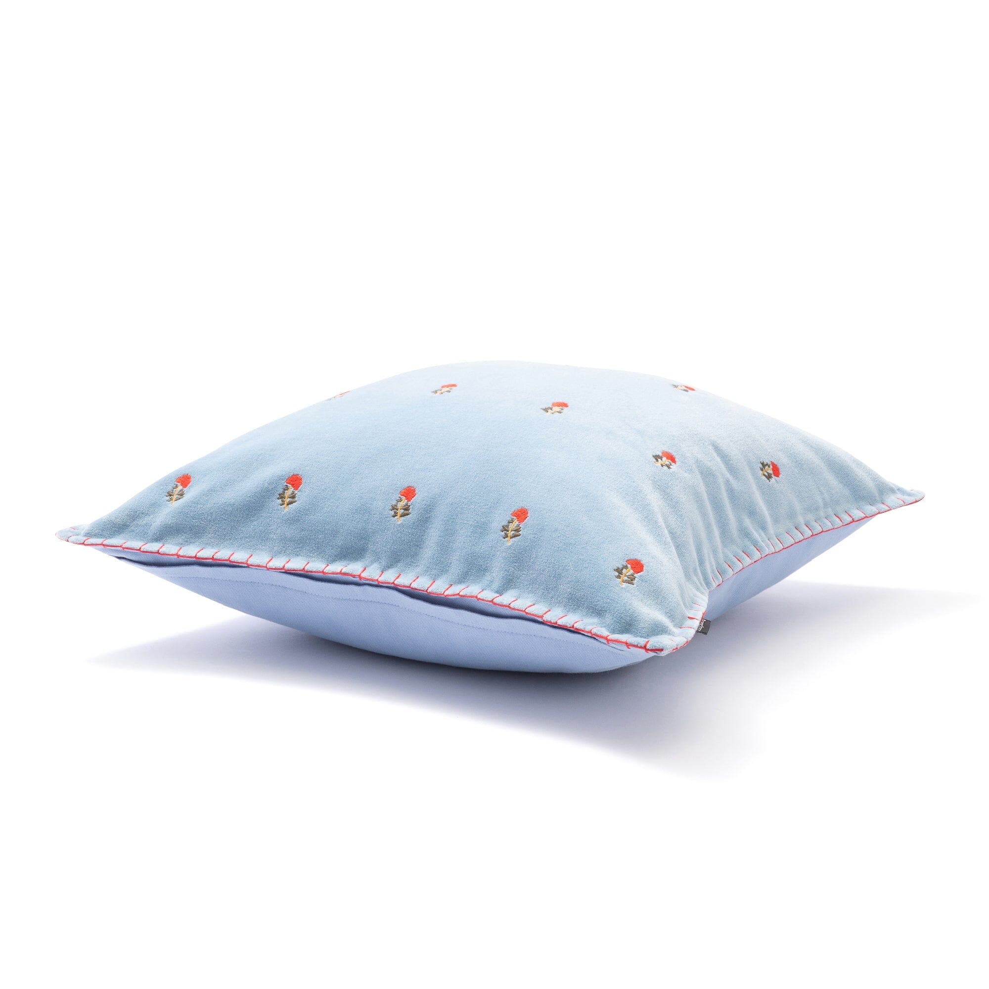 Emb Flower Cushion Cover 450X450 Blue