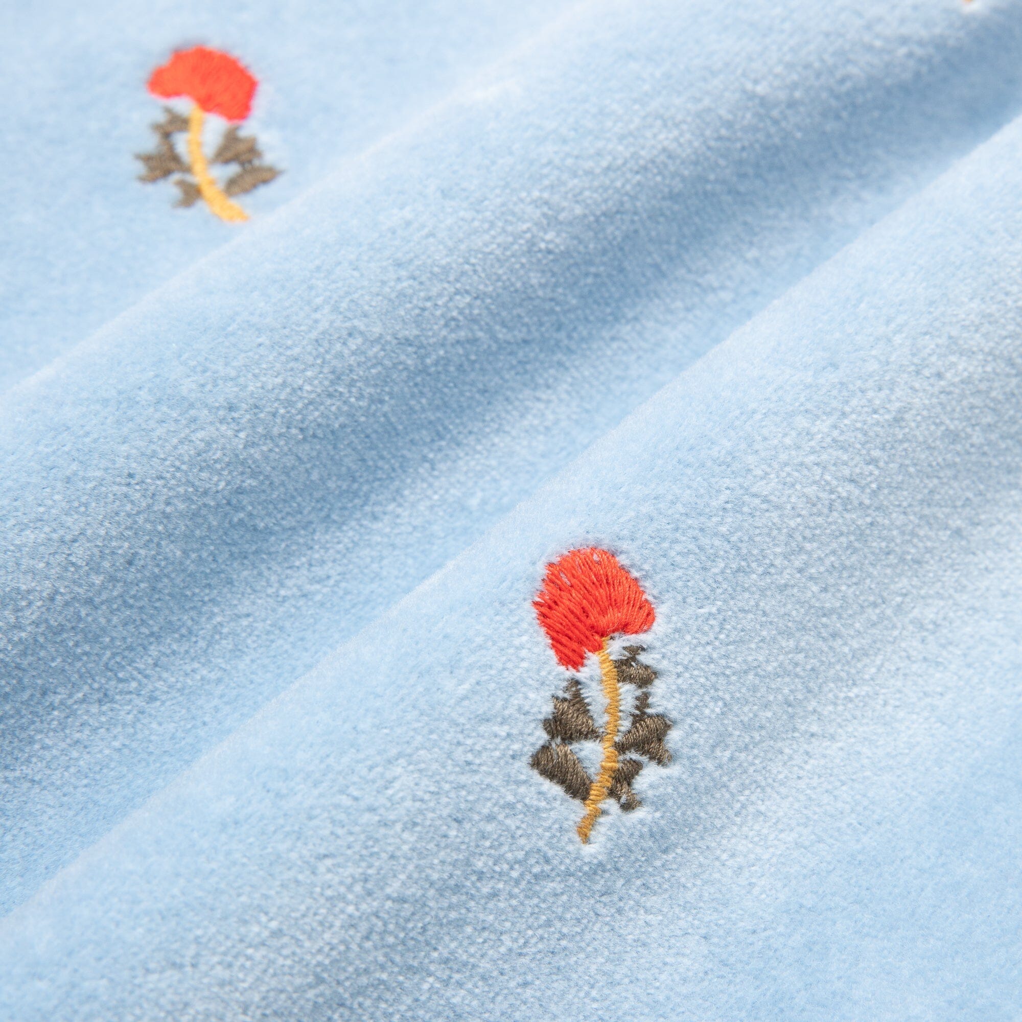 Emb Flower Cushion Cover 450X450 Blue