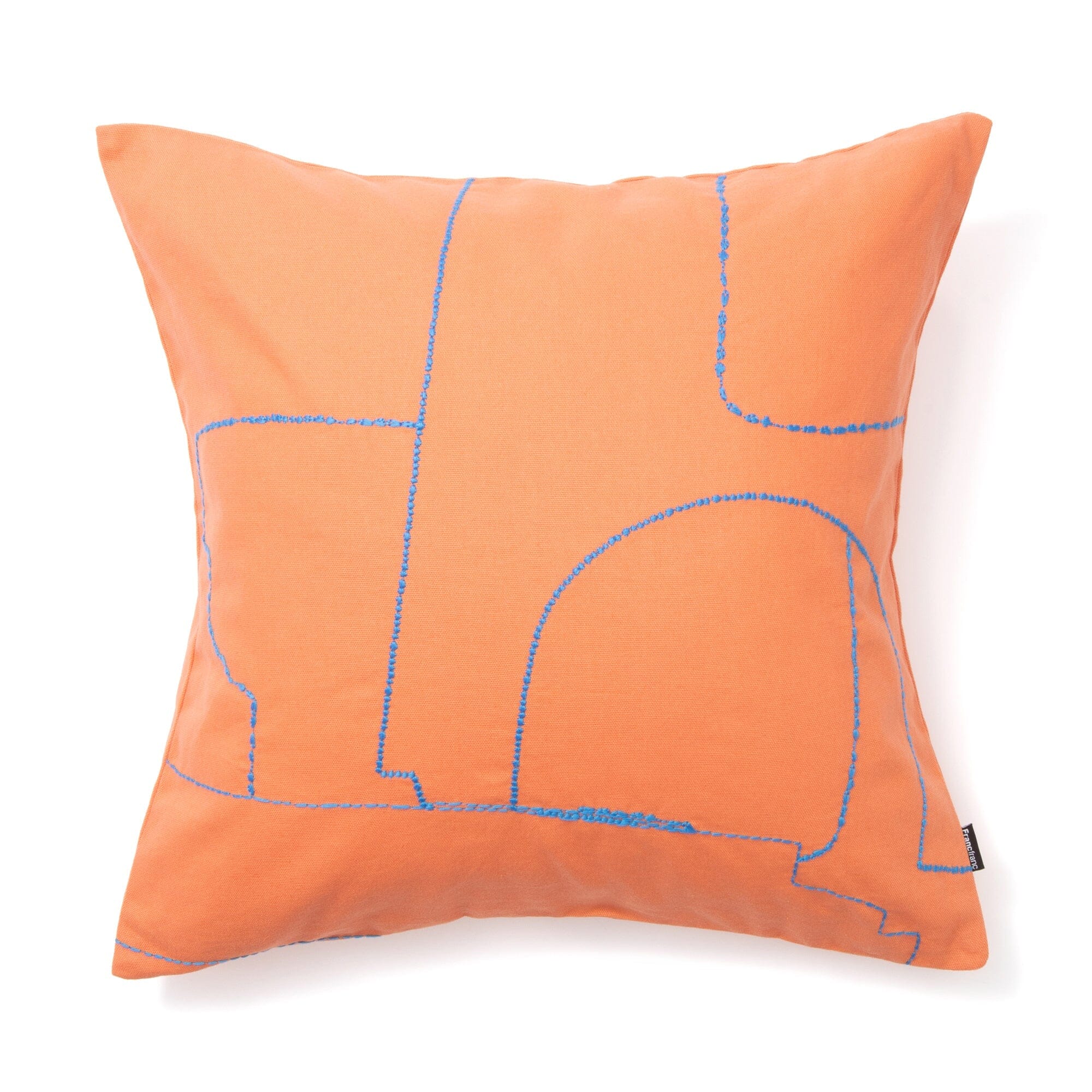 Emb Drawing Cushion Cover 450X450 Orange