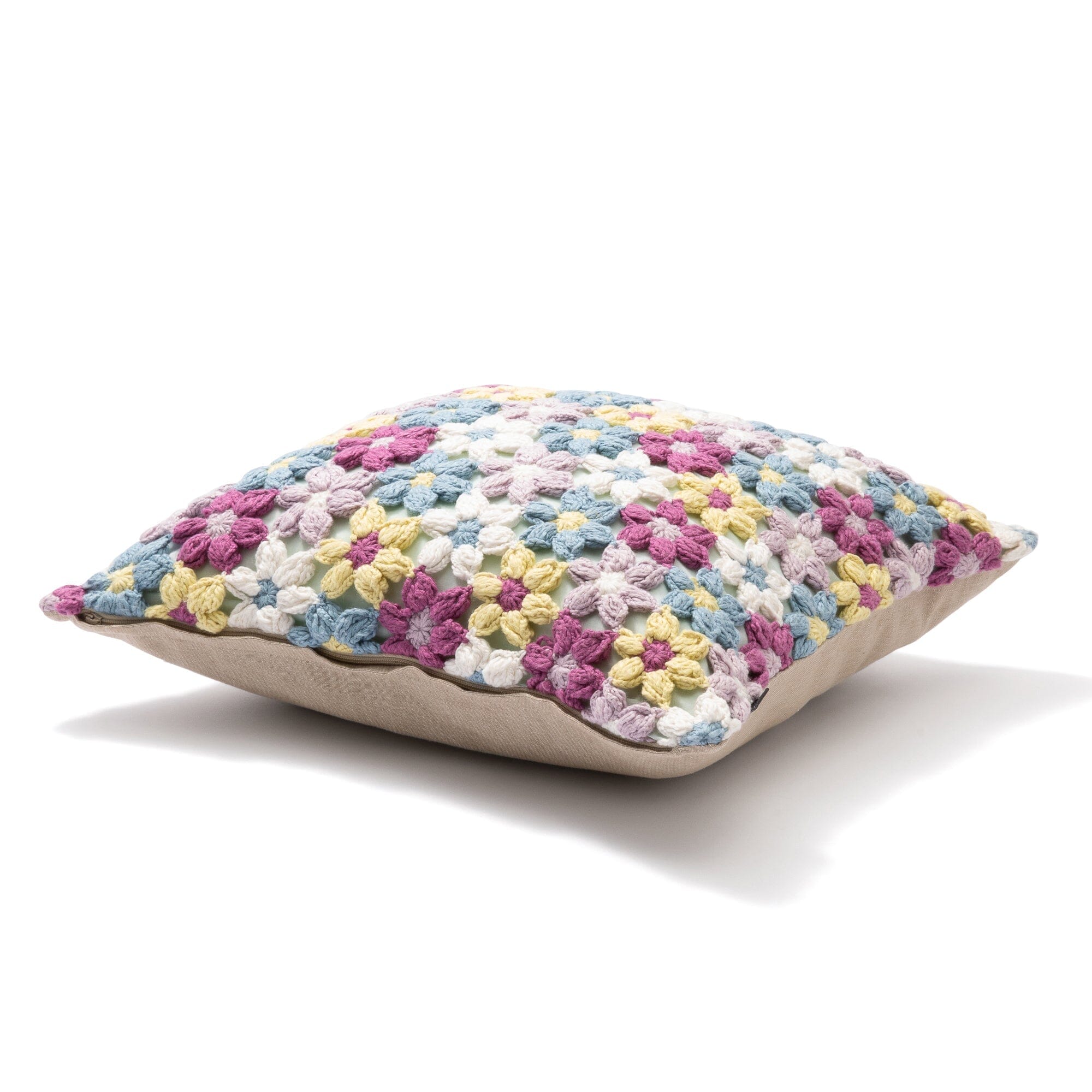 Crochet Flower Cushion Cover 450X450 Multi